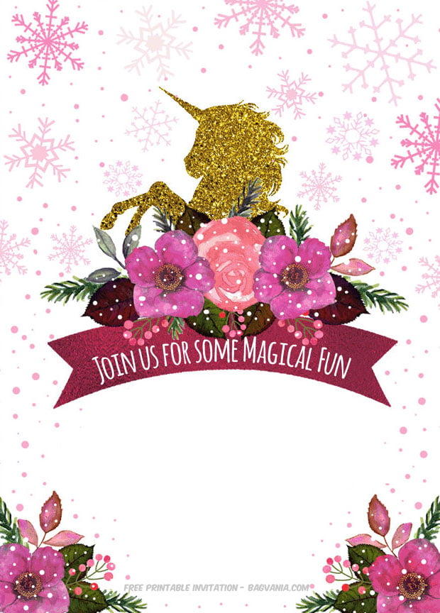 FREE Printable Unicorn Birthday Invitation Template | Bagvania