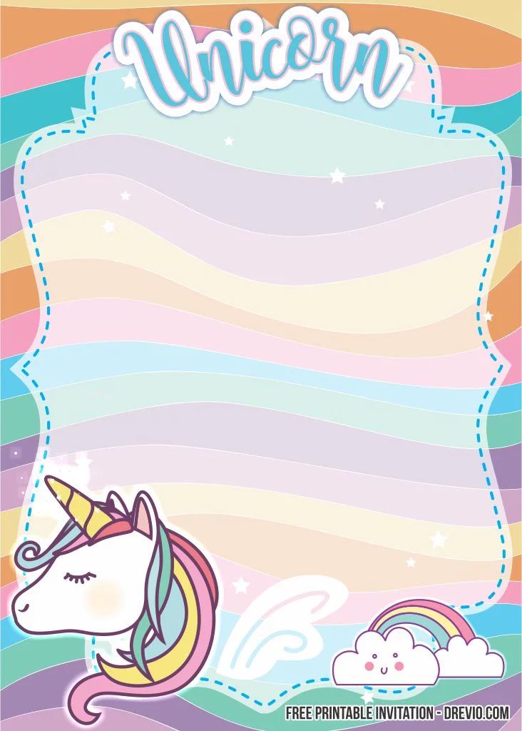 free printable unicorn invitation template