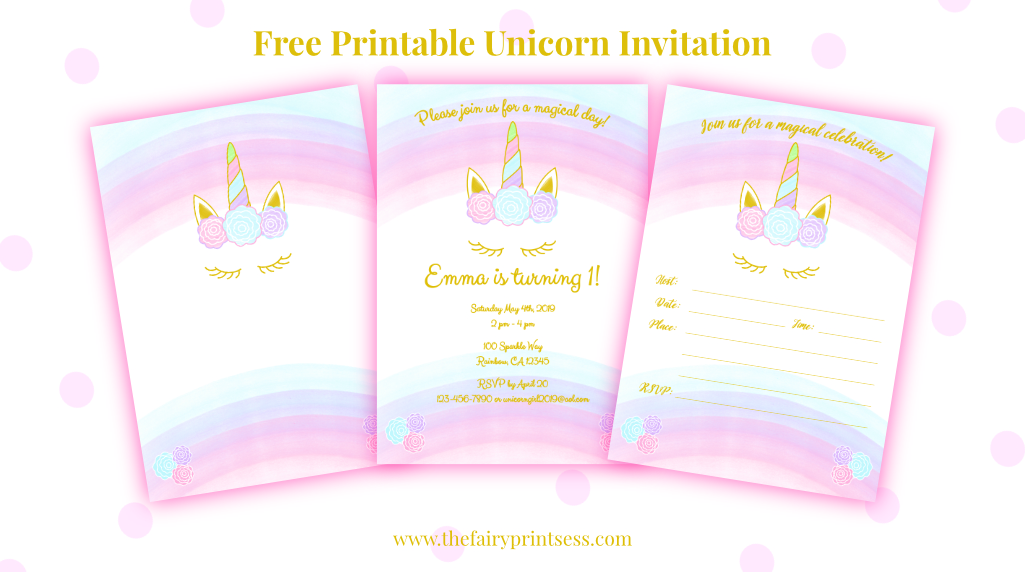 free printable unicorn invitation template