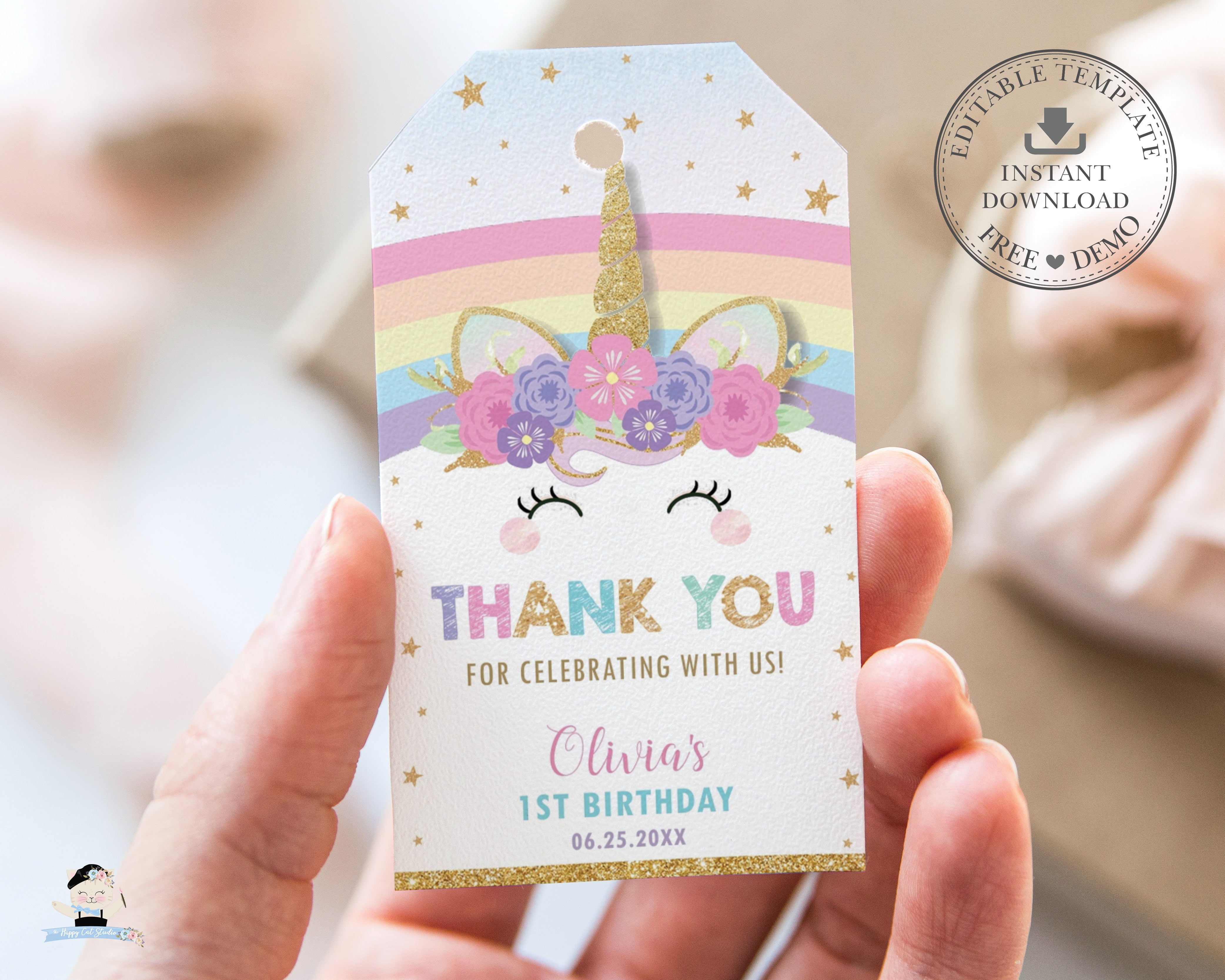 free printable unicorn tags