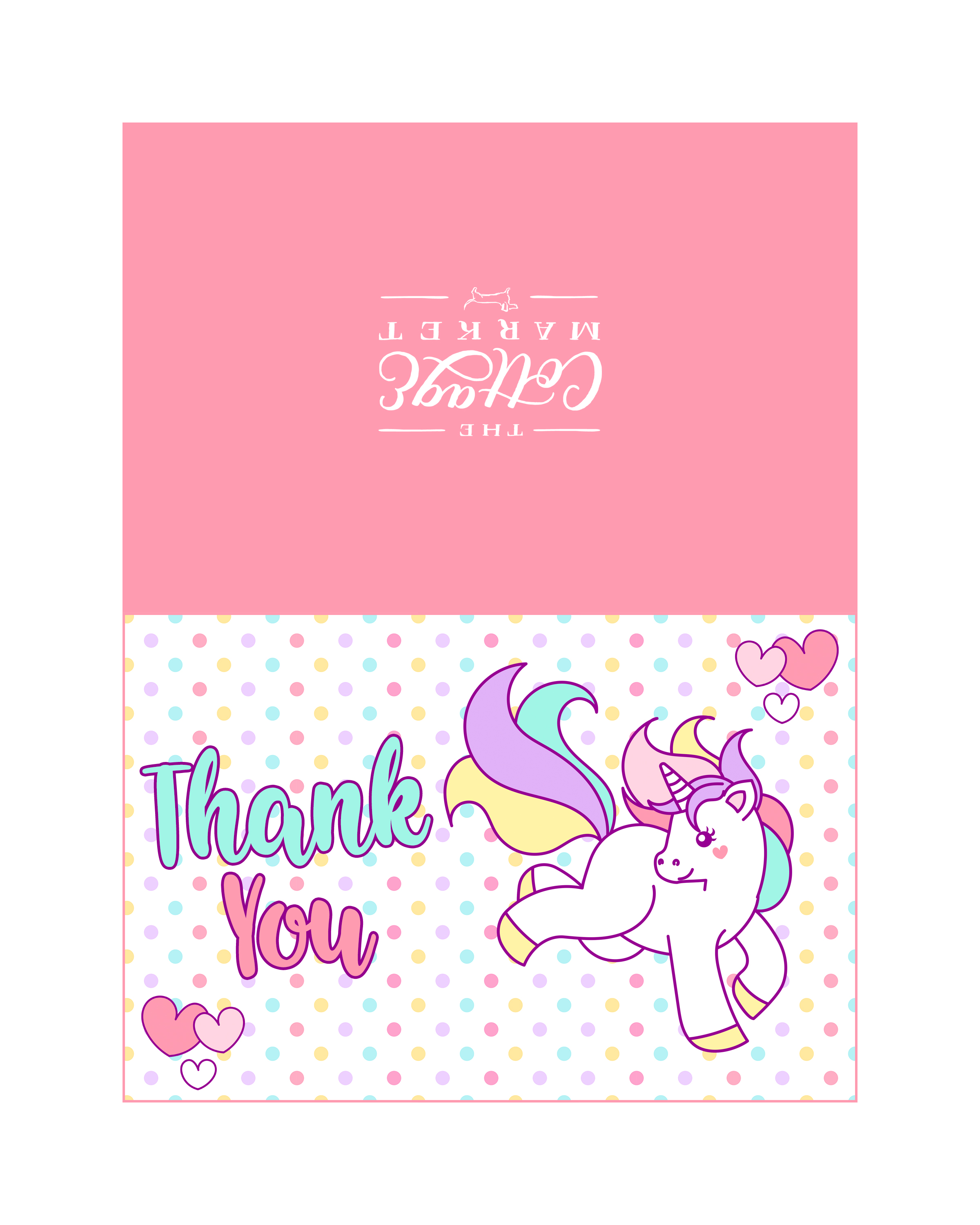free printable unicorn thank you