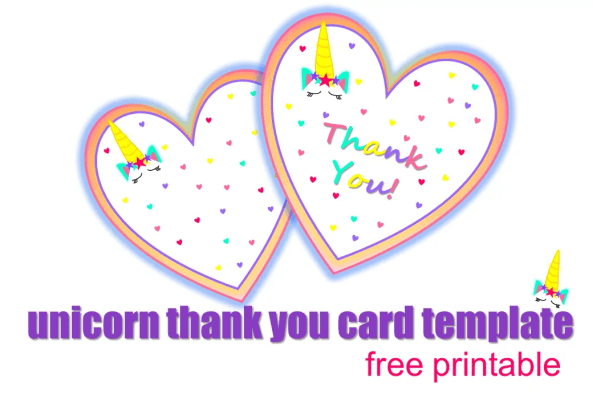 free printable unicorn thank you