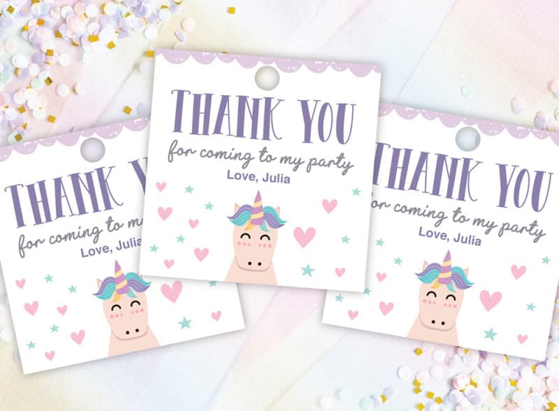 free printable unicorn thank you