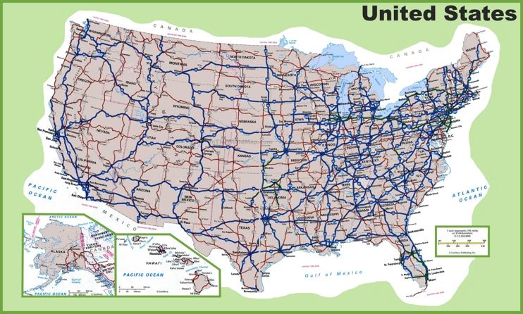 free printable united states road map