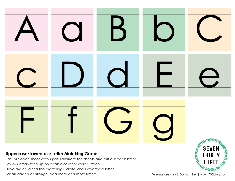 free printable upper and lowercase letters