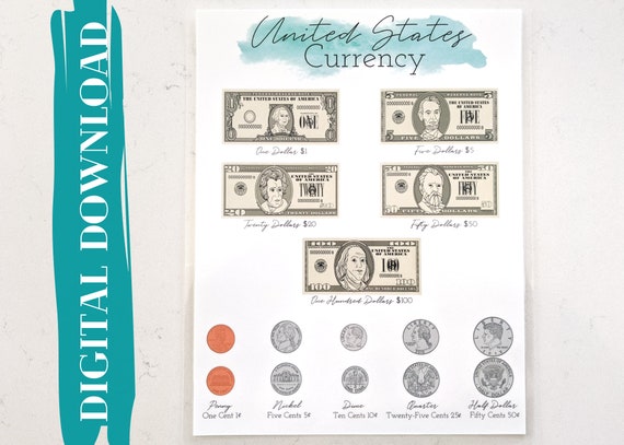 free printable us money