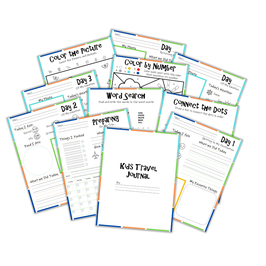 free printable vacation journal