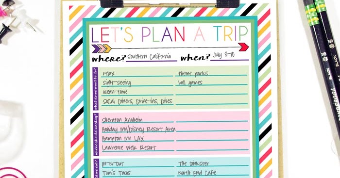 Free Printable Trip Planner | i should be mopping the floor