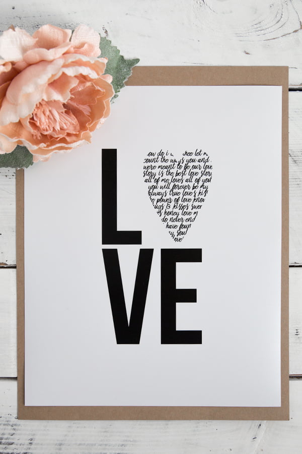 Free Printable Valentines Day Sign | Modern LOVE Print