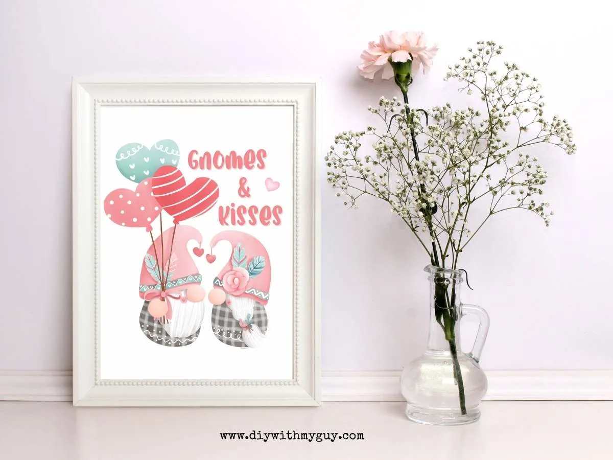 FREE Printable Valentine Wall Art - Valentine Gnomes - DIY With My Guy