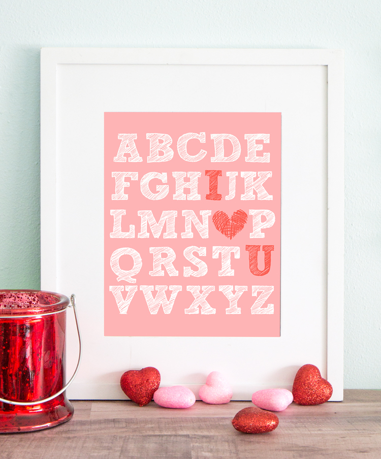 Free Printable Valentines Day I Heart U Art