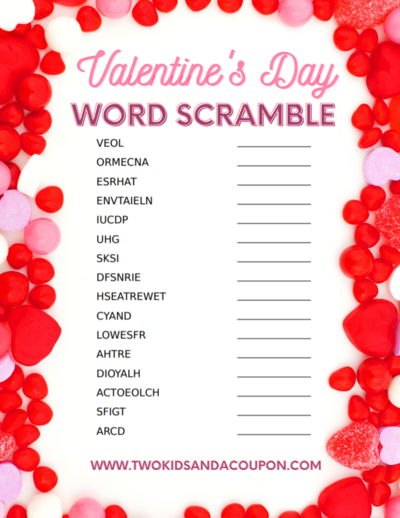 free printable valentine word games