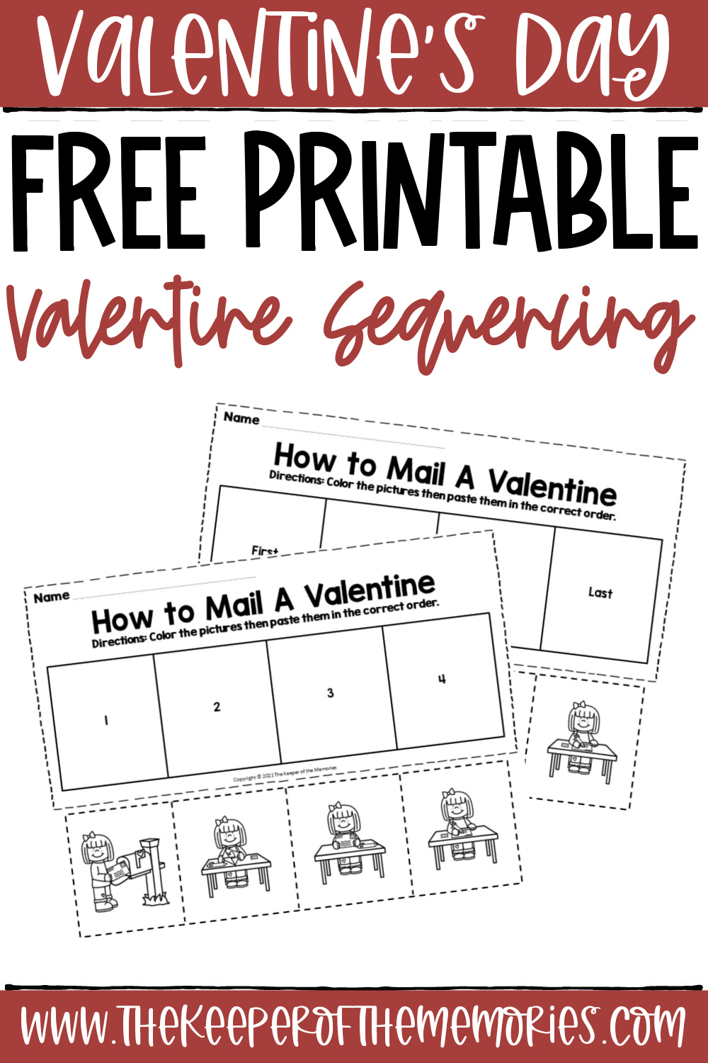 Free Printable How to Mail a Valentine Sequencing Worksheets - The ...