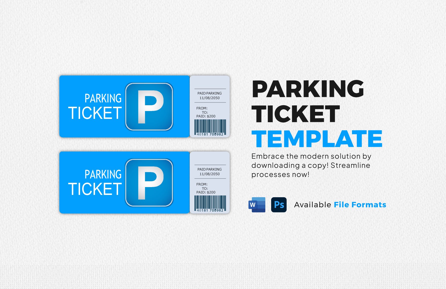 free printable valet tickets
