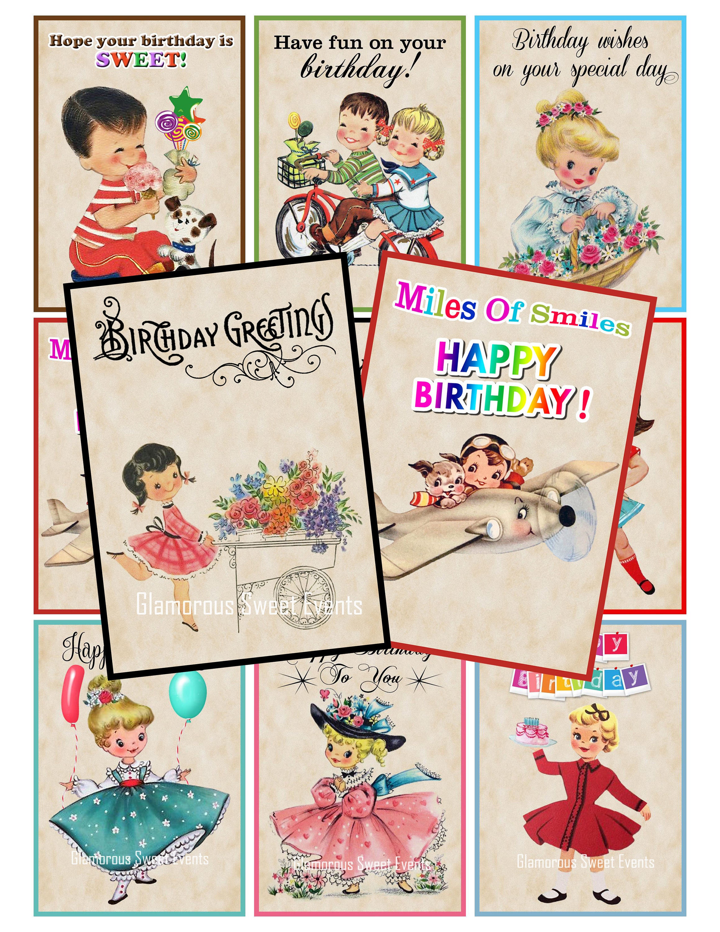 free printable vintage birthday cards