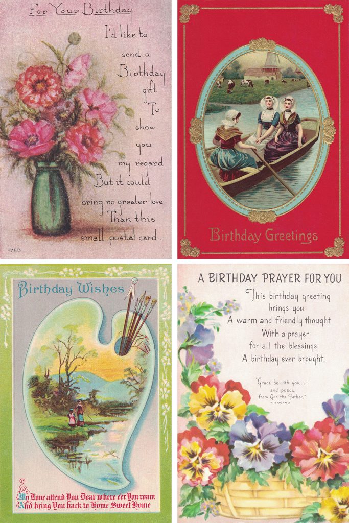 free printable vintage birthday cards