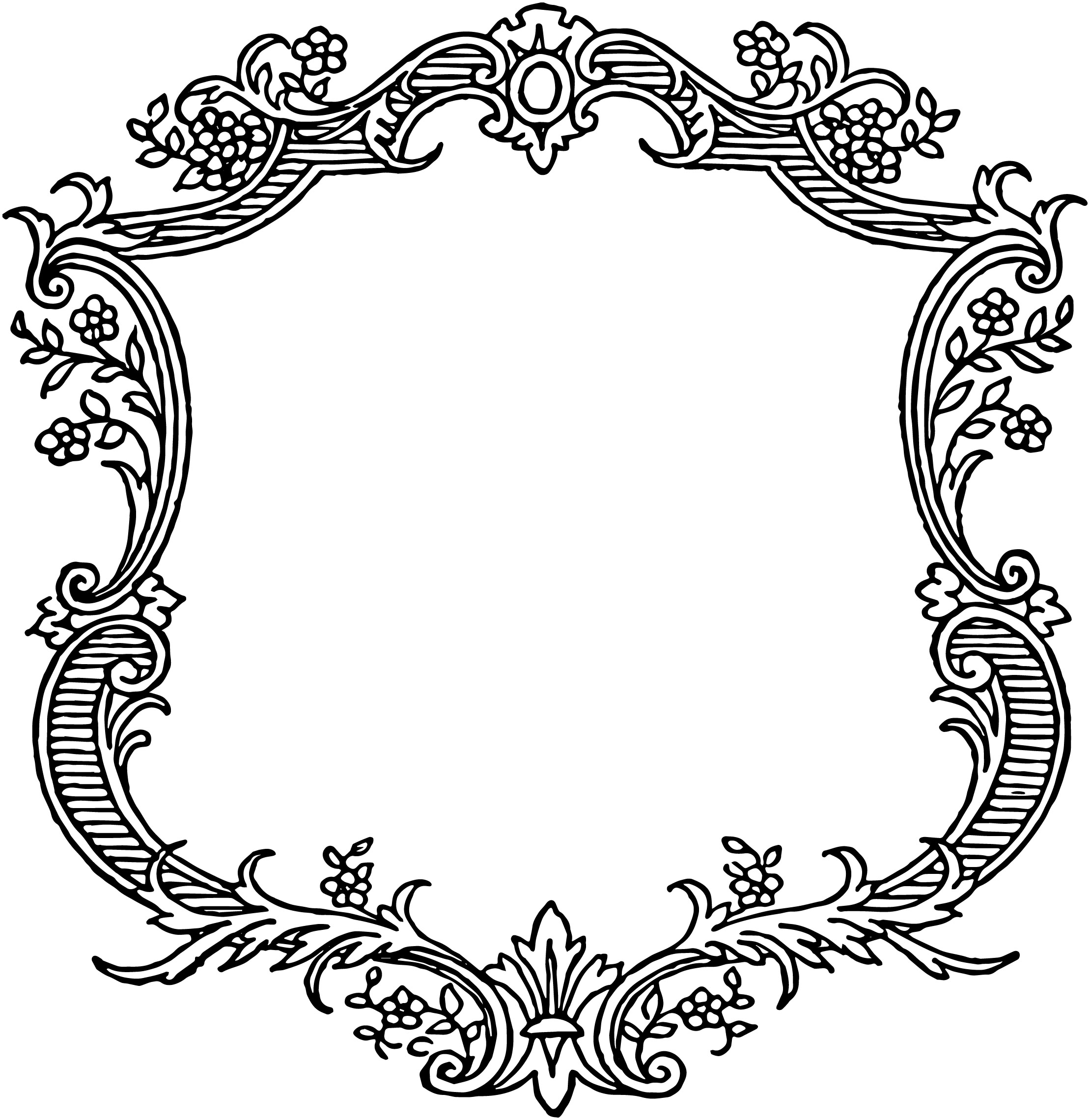 Free Vintage Floral Scroll Border Frame