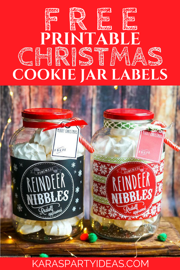 Karas Party Ideas FREE Printable Christmas Cookie Jar Labels ...