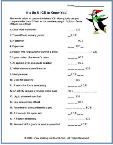 free printable vocabulary games for middle school