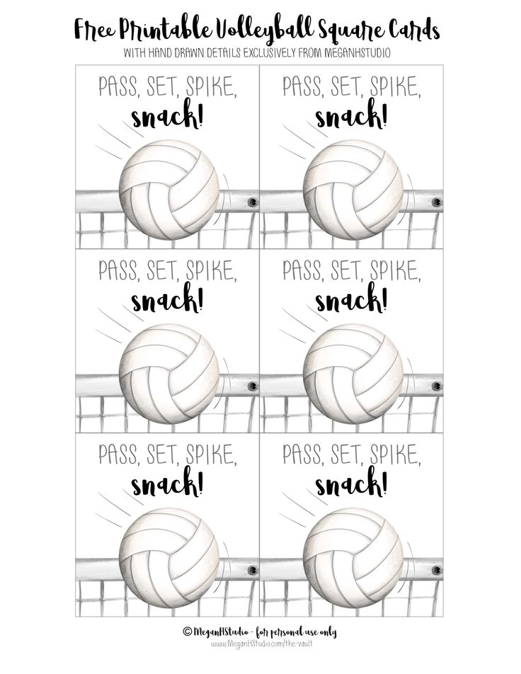 Free Printable Volleyball Snack Tags MeganHStudio Worksheets Library