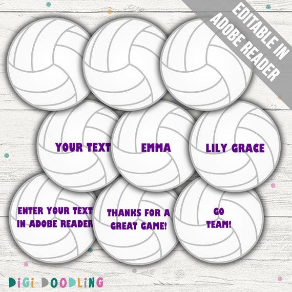 free printable volleyball tags