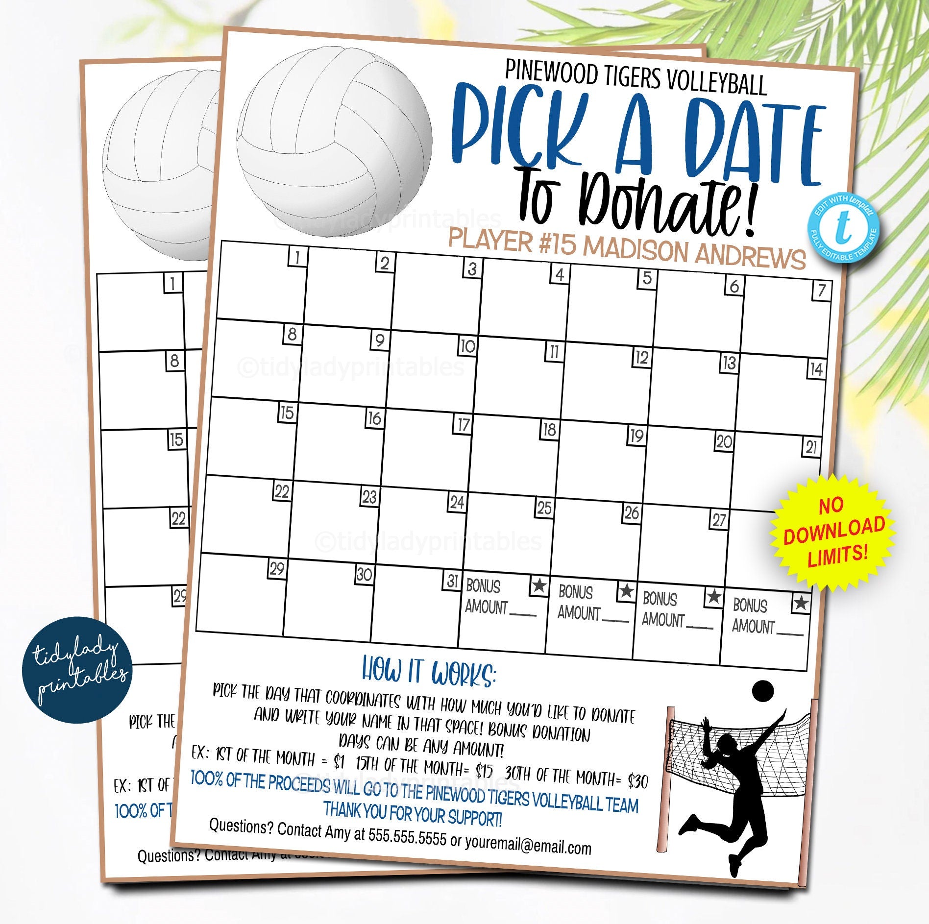 free printable volleyball templates