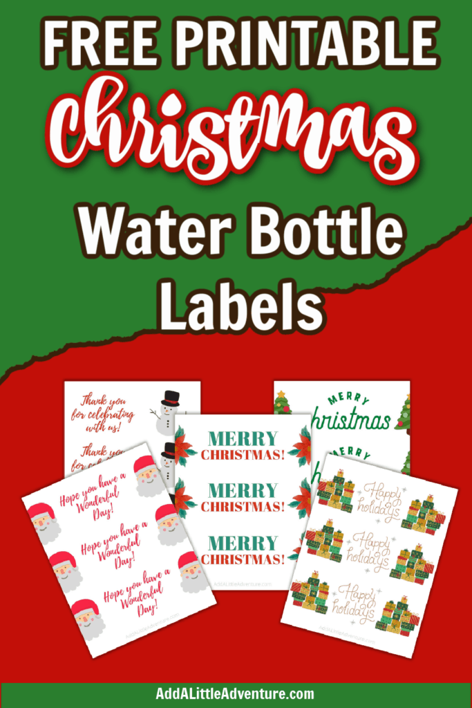 free printable water bottle labels christmas
