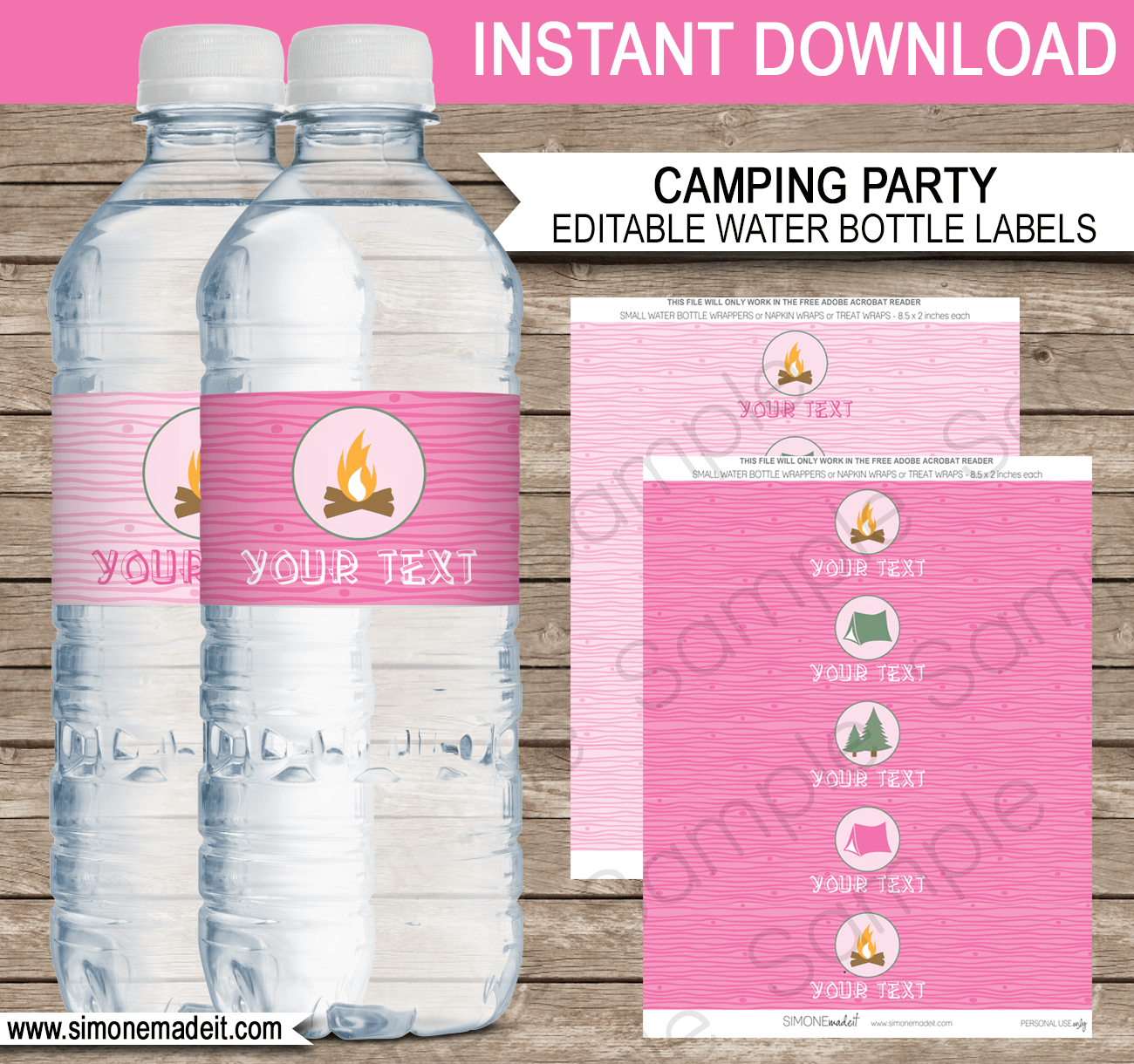 free printable water bottle labels for birthday