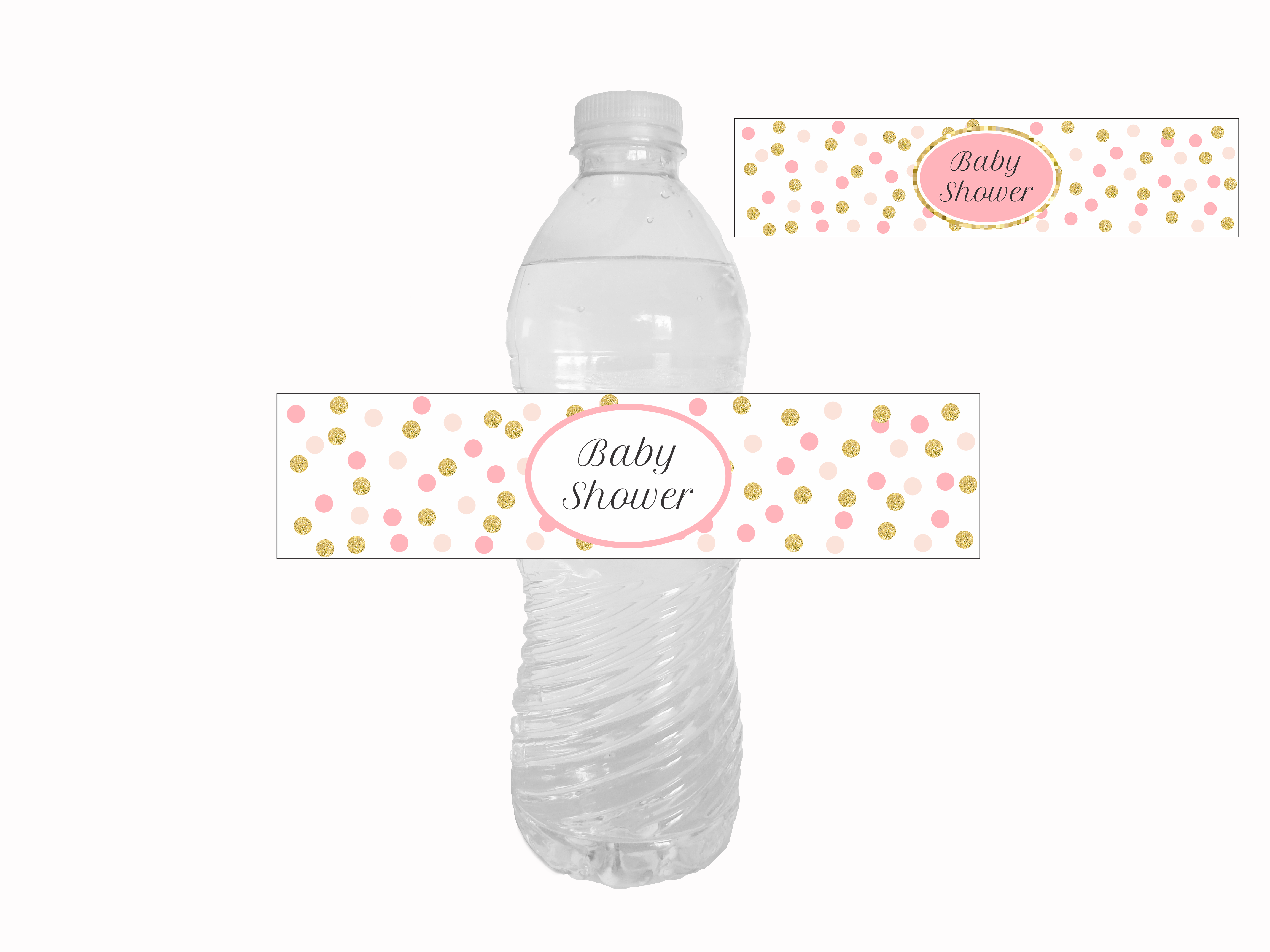 free printable water bottle labels pink and gold