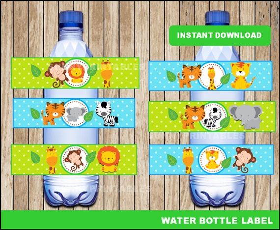 free printable water bottle labels safari