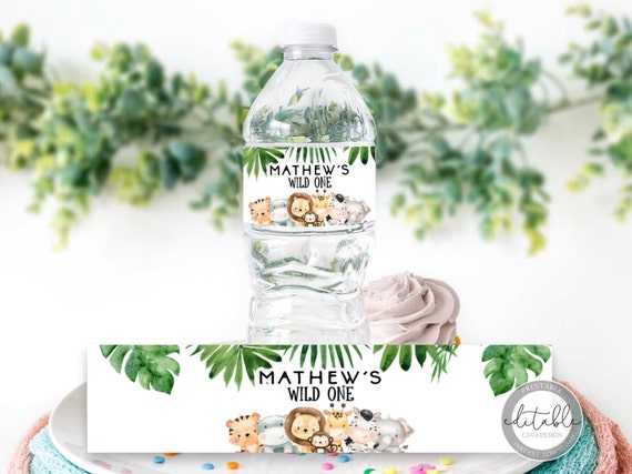 free printable water bottle labels safari