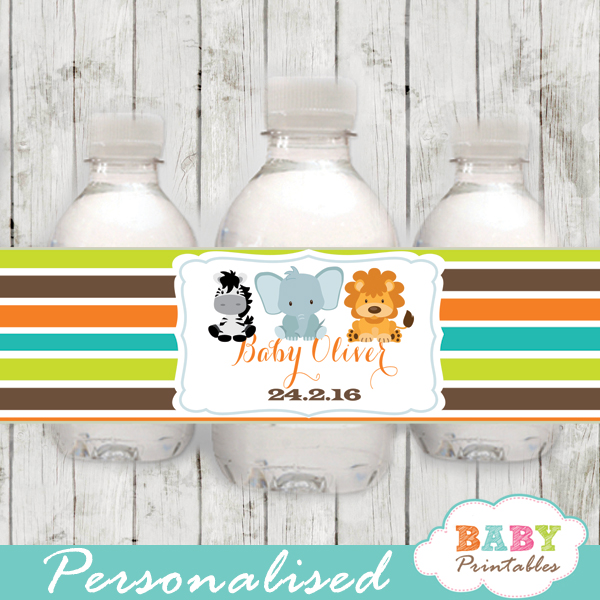 free printable water bottle labels safari