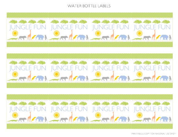 free printable water bottle labels safari