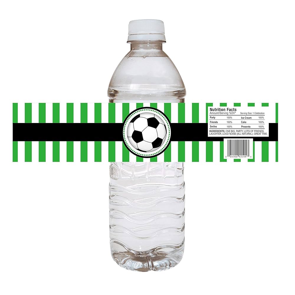 Amazon.com: Soccer Ball Party Water Bottle Labels by Adore By Nat ...