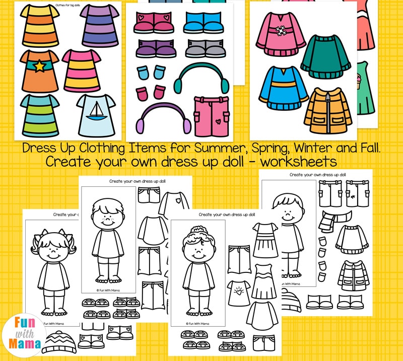 Printable Paper Dolls For Spring, Summer, Winter and Fall - Fun ...