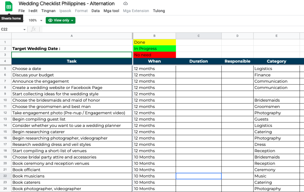 Wedding Checklist Philippines Free Printable And Excel Available