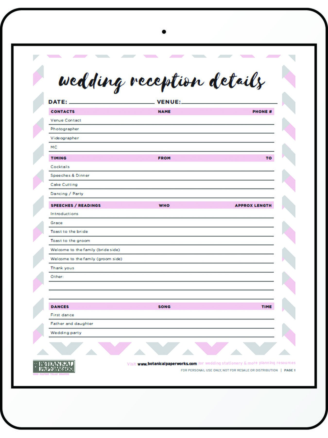 Free Wedding Planning Printables 187 Wedding Planning Checklists ...
