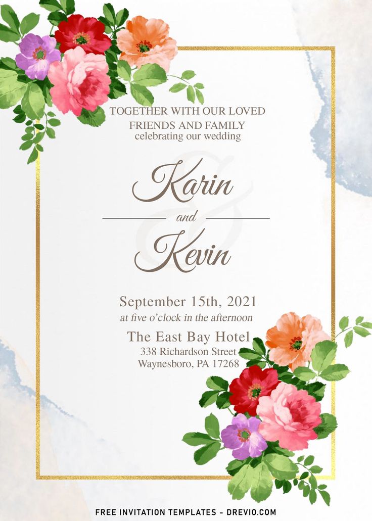 free printable wedding invitation watercolor