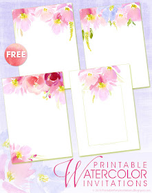 free printable wedding invitation watercolor