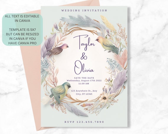 free printable wedding invitation watercolor
