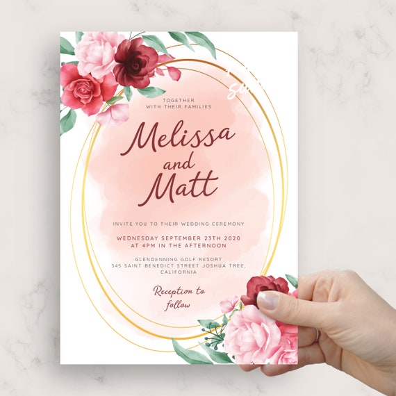 free printable wedding invitation watercolor