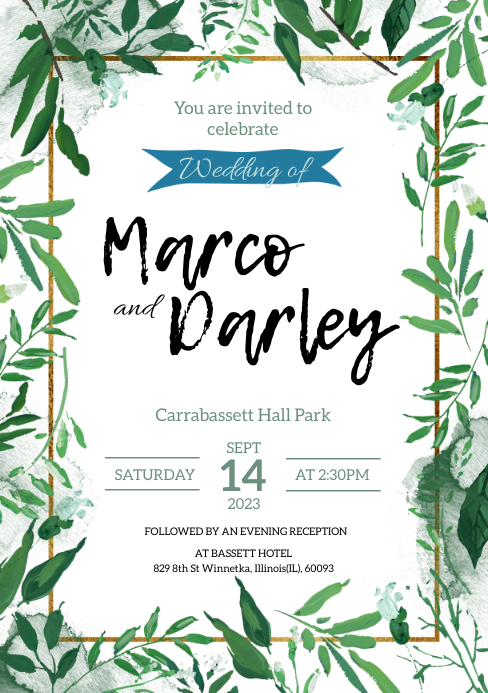 free printable wedding invitation watercolor
