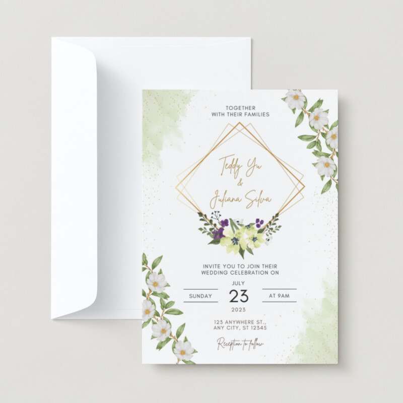 free printable wedding invitation watercolor