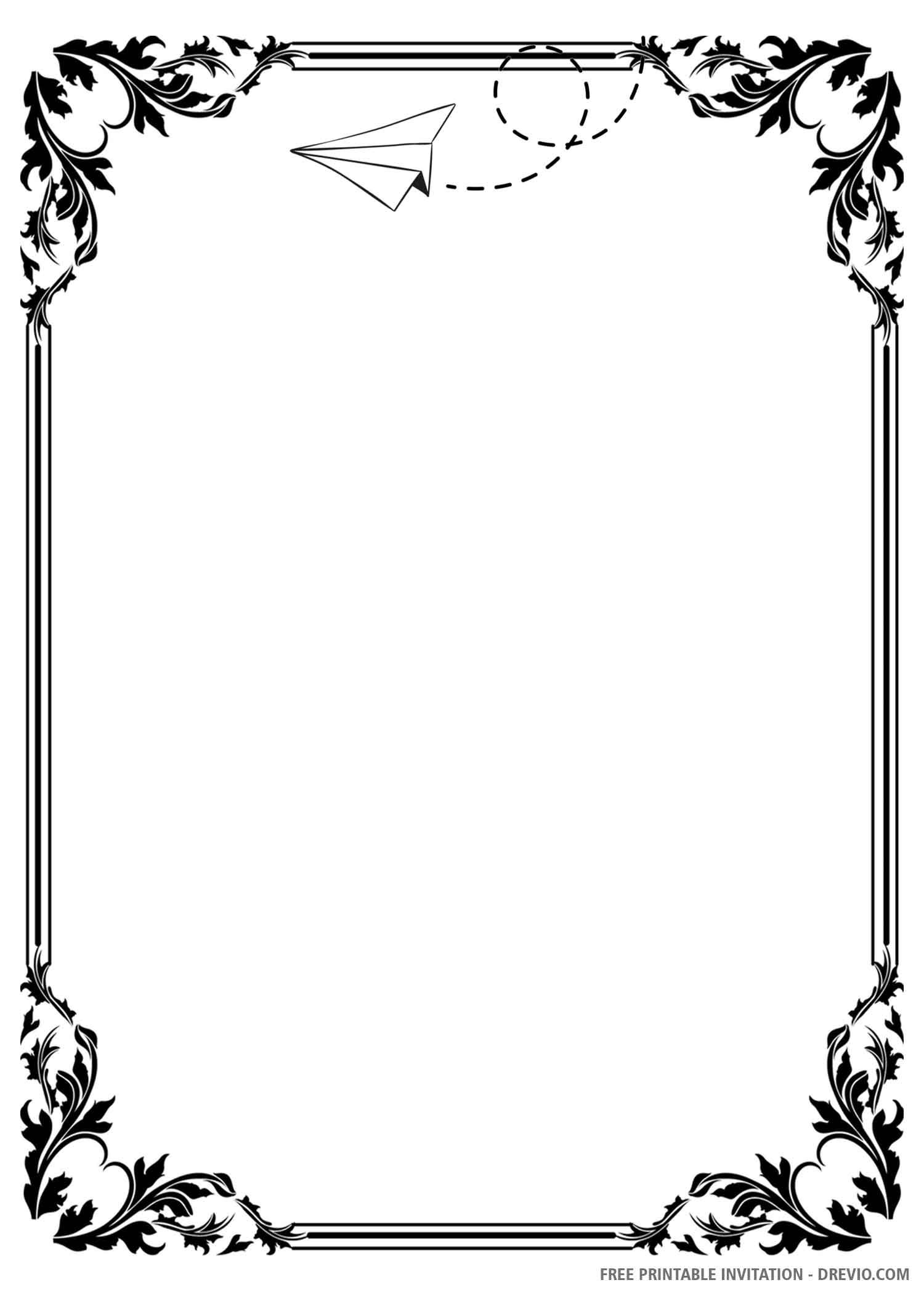free printable wedding invitations black and white