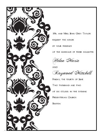 free printable wedding invitations black and white