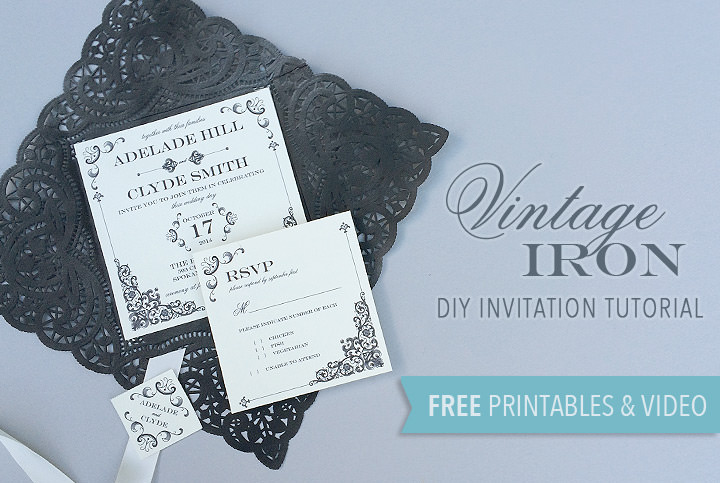 FREE Printable - Vintage Iron Wedding Invitation and Pocket - Boho ...