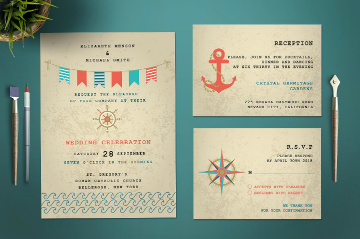 free printable wedding invitations nautical