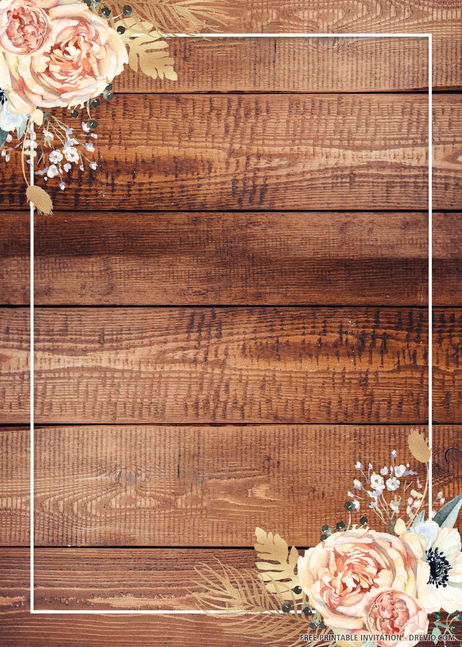 FREE PRINTABLE) - Rustic Wedding Invitation Templates