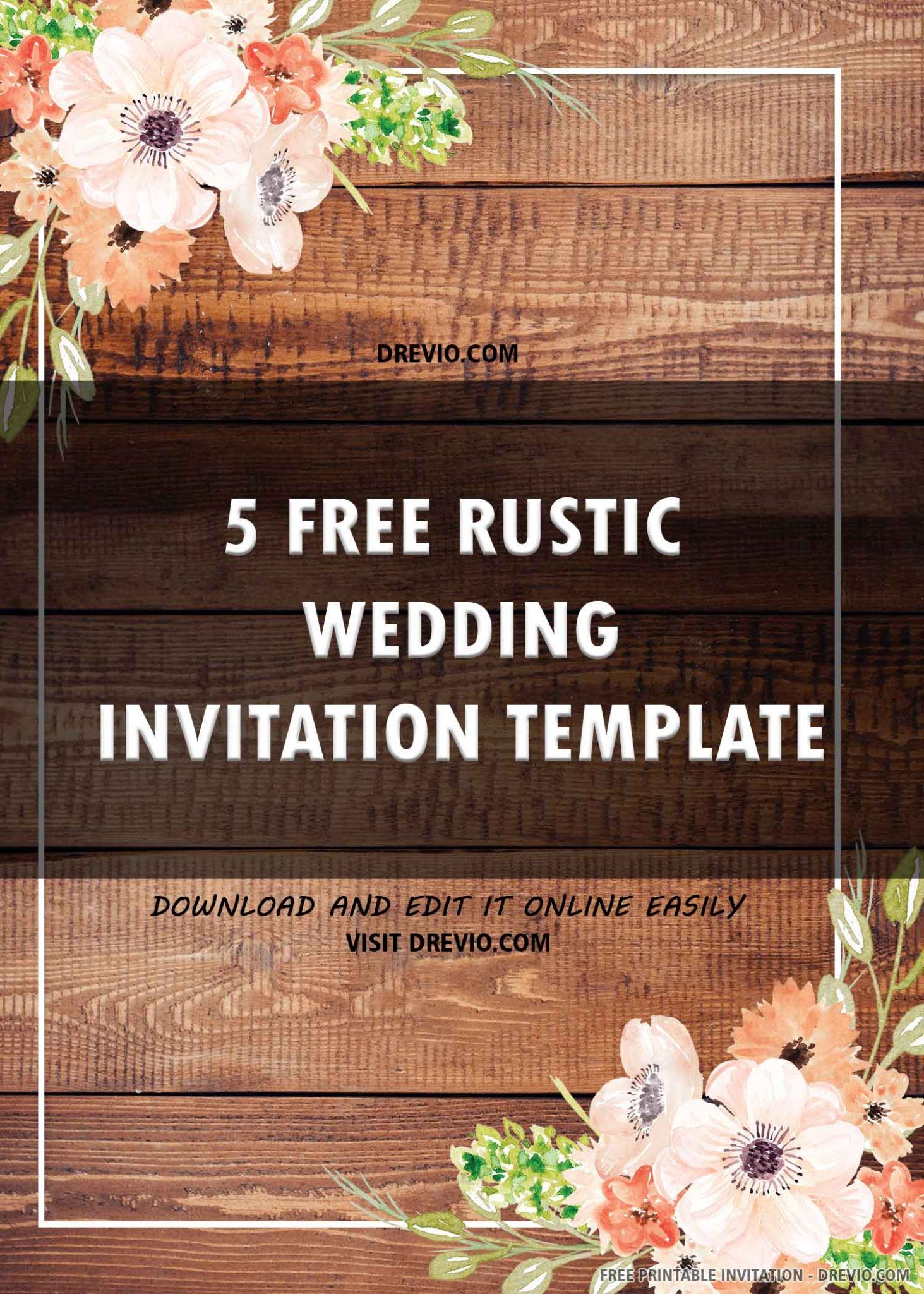 free printable wedding invitations rustic