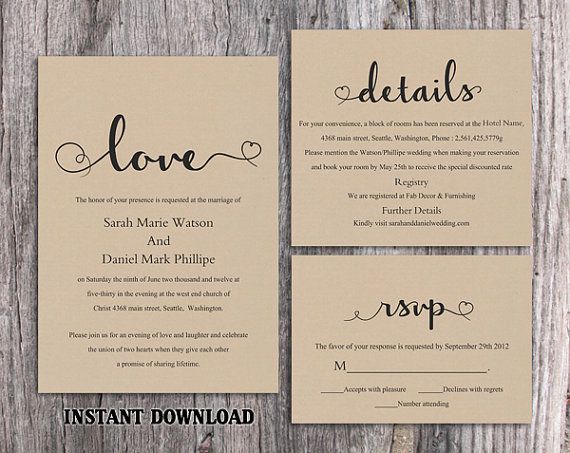 free printable wedding invitations rustic